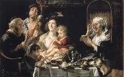 Jacob Jordaens How the old so pipes sang would protect the boys Sweden oil painting artist